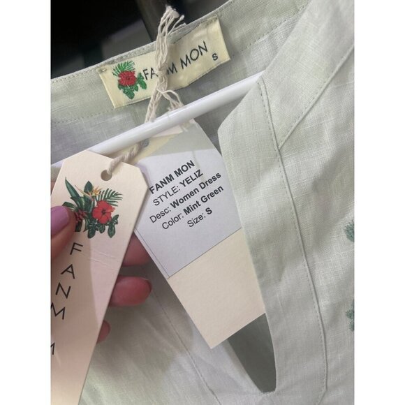 Fanm Mon Yeliz Dress Mint Green Womens Size Small - Picture 10 of 10